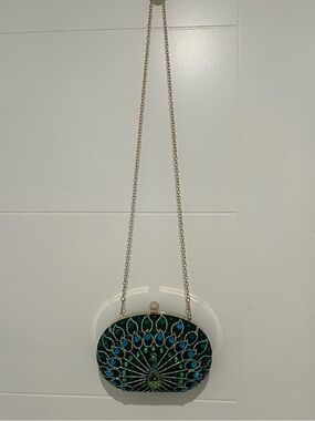 Peacock Evening Clutch Shpulder Bag